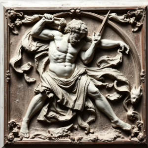 Relief en Laiton – PATROCLE par Dragon Noir